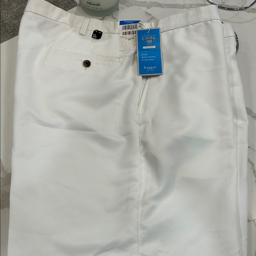Haggar Cool 18 White Pants
